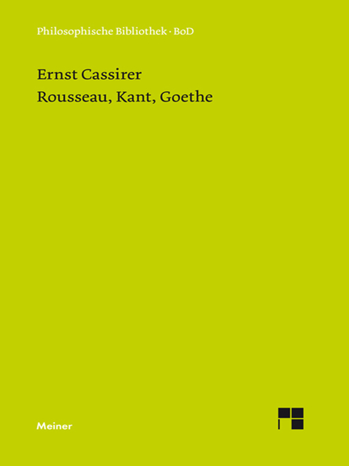 Cover image for Rousseau, Kant, Goethe